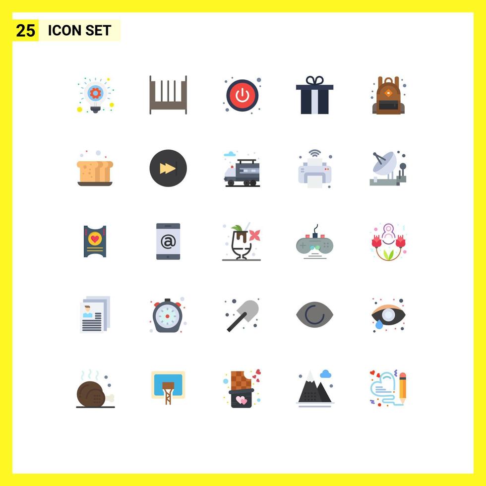 conjunto de 25 iconos modernos de ui símbolos signos para hornear escuela poder educación vacaciones elementos de diseño vectorial editables vector