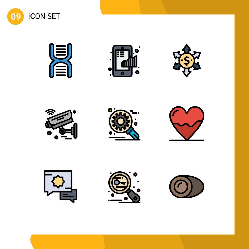 9 iconos creativos signos y símbolos modernos de wifi iot gráfico internet de las cosas flecha elementos de diseño vectorial editables vector