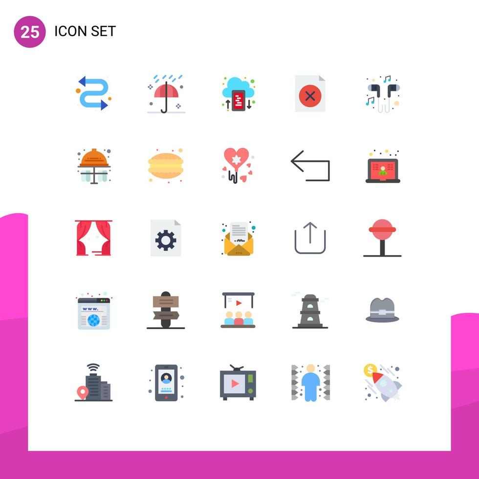 25 Creative Icons Modern Signs and Symbols of music hand free cloud file delete Editable Vector Design Elements