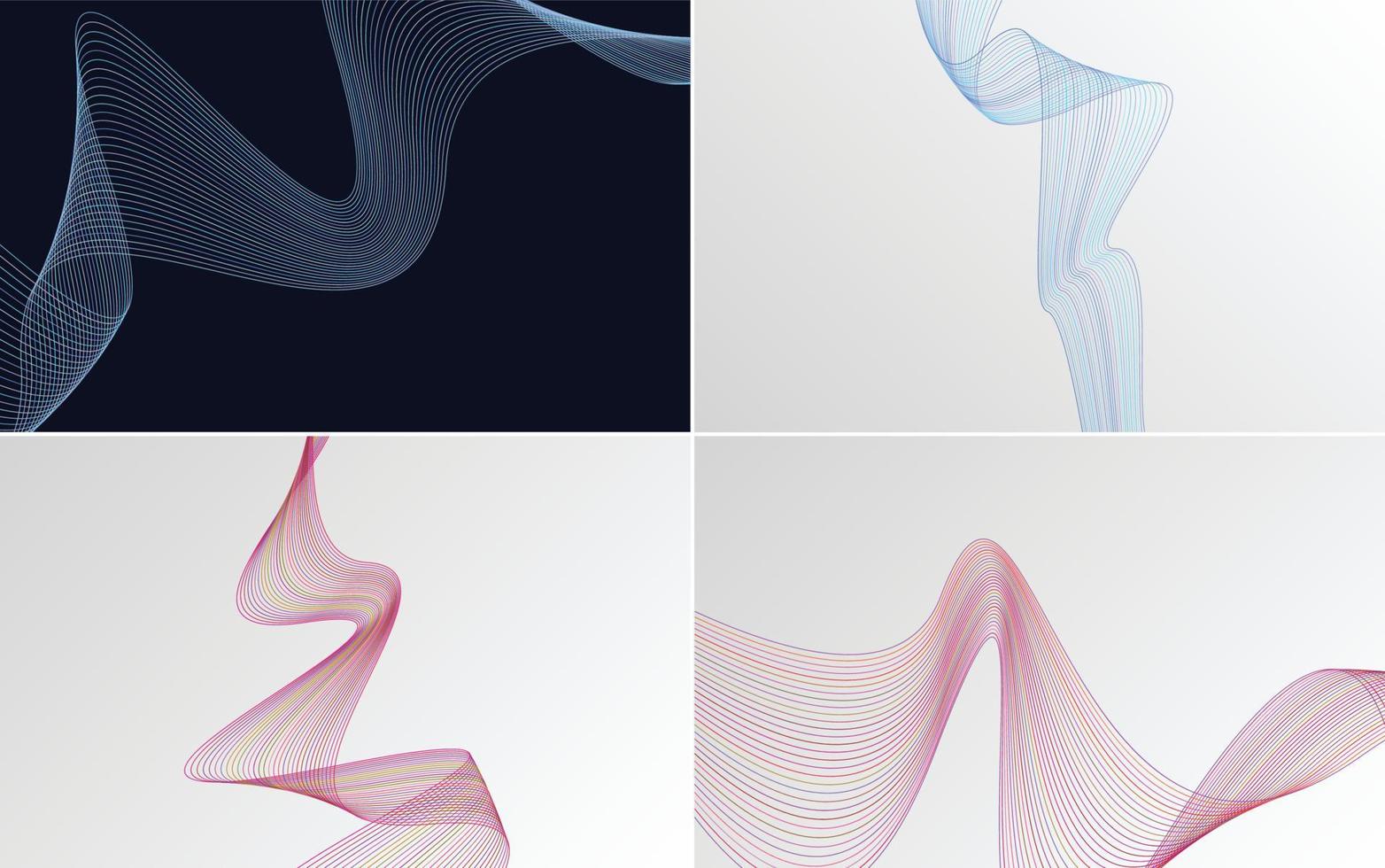 Collection of geometric minimal lines pattern set vector