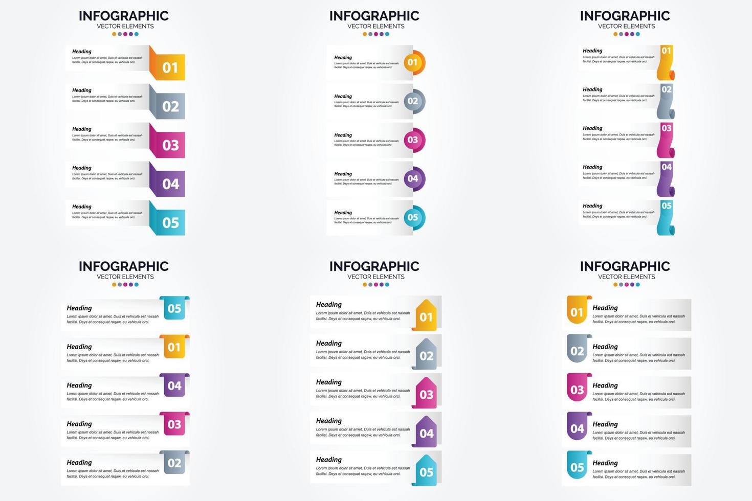 ilustración vectorial infografía conjunto de diseño plano para folleto publicitario y revista vector