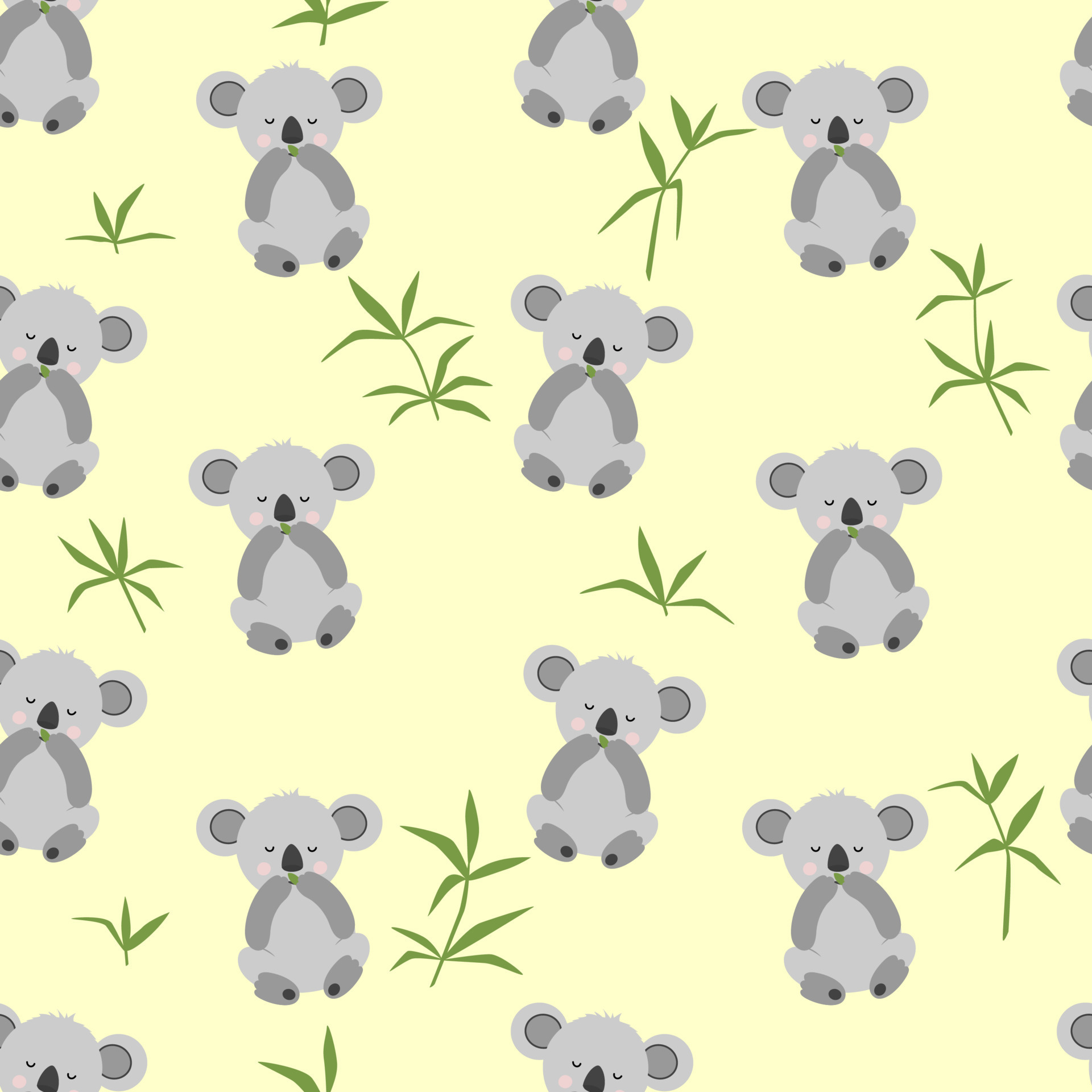 Seamless pattern with cute koala baby. Funny australian animals. Flat  vector illustration for fabric, textile, wallpaper, poster, paper. 17240024  Vector Art at Vecteezy