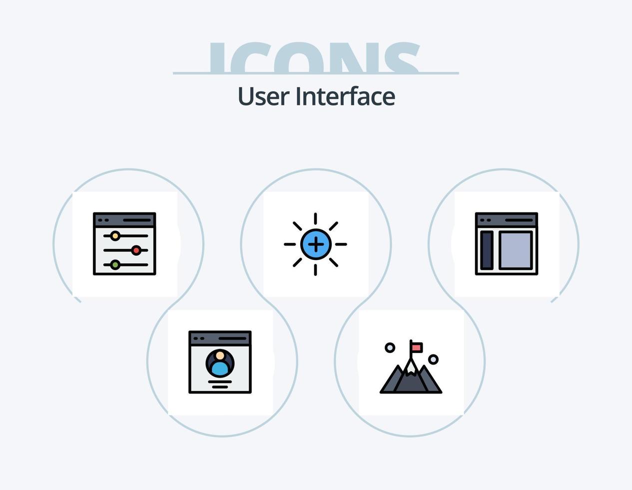 User Interface Line Filled Icon Pack 5 Icon Design. mountain. flag. interface. user. interface vector
