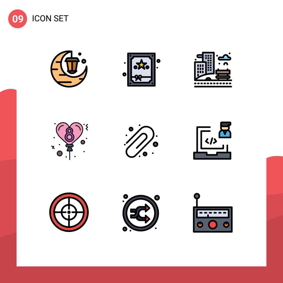 Stock Vector Icon Pack of 9 Line Signs and Symbols for coding education life back to school celebration Editable Vector Design Elements