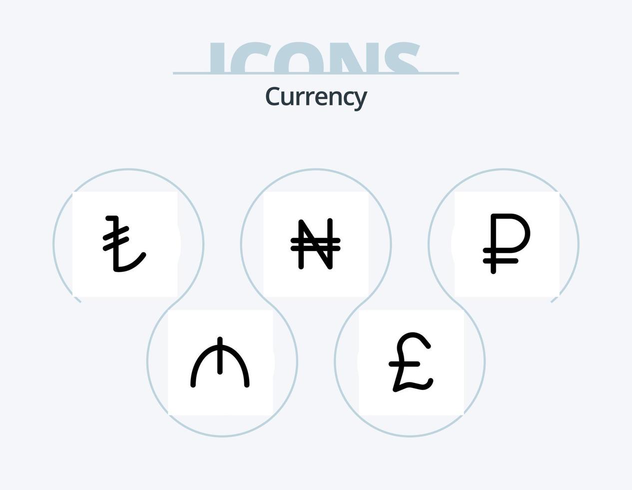 paquete de iconos lleno de línea de moneda 5 diseño de iconos. . moneda . dinero. tugrik dinero vector