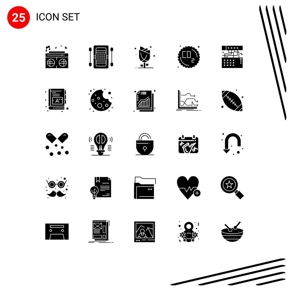 25 Universal Solid Glyphs Set for Web and Mobile Applications waste gas kayak co nature Editable Vector Design Elements