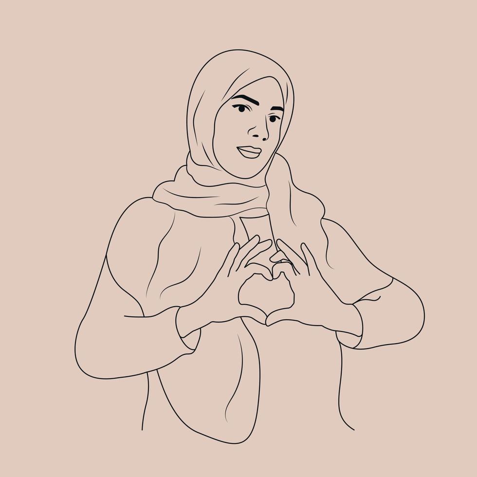 día mundial del hiyab. mujer musulmana árabe en hiyab y abaya. elegante modelo islámico vector