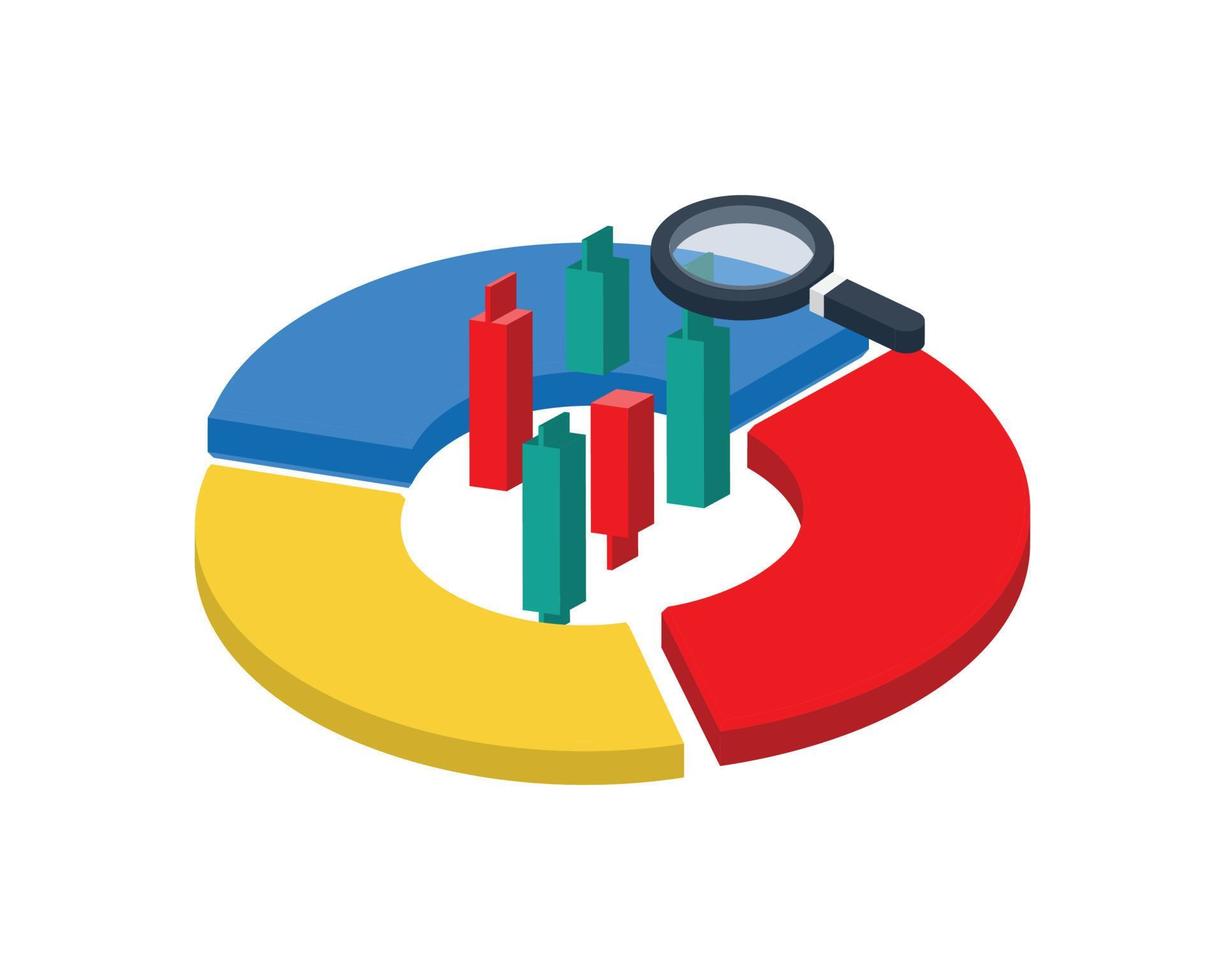 stock market template for infographic for presentation for 3 element vector