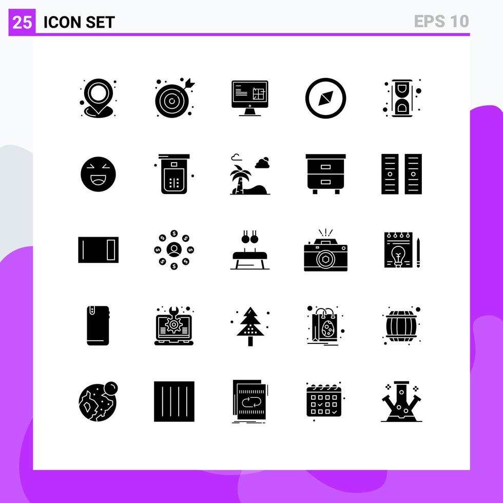 Pictogram Set of 25 Simple Solid Glyphs of convert lab computer chemical design Editable Vector Design Elements