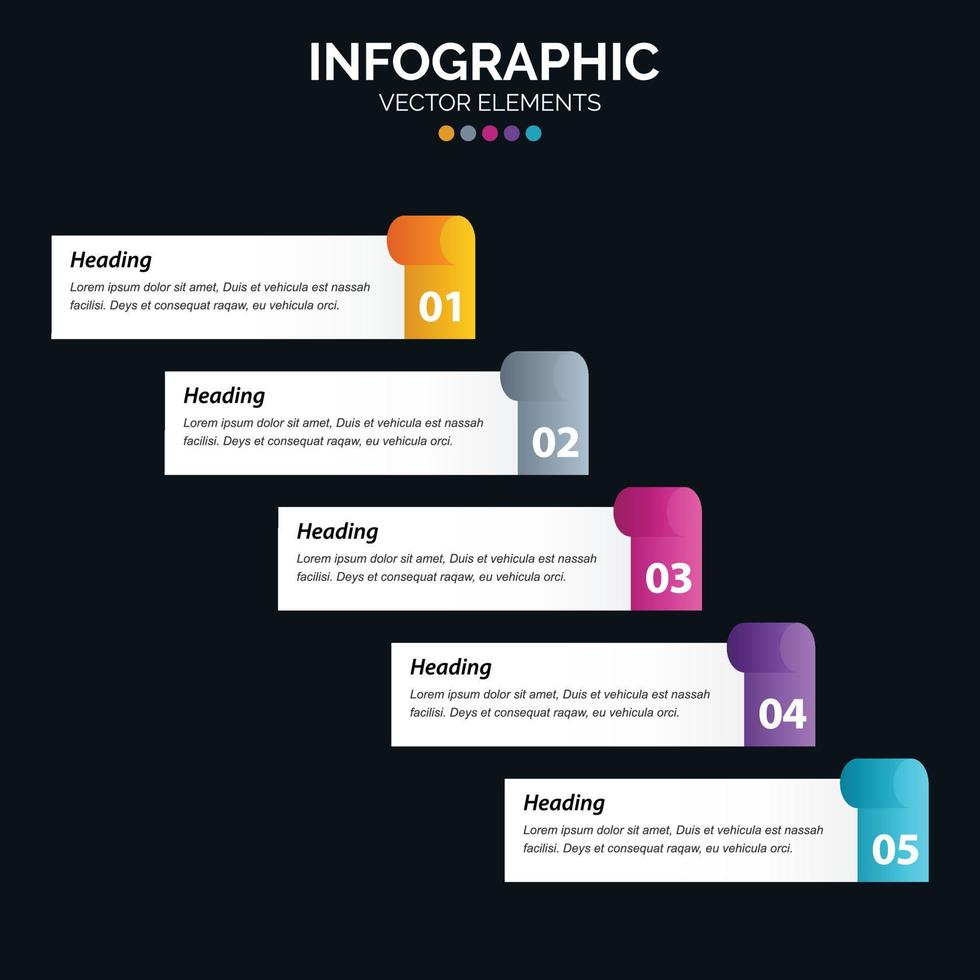 5 Option Infographics diagram annual report web design Business concept steps or processes vector