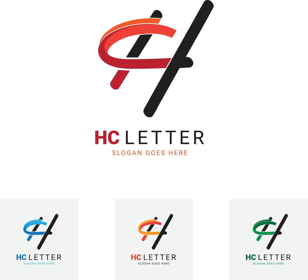 letra inicial hc, hc letras iniciales enlazadas en bucle logotipo elegante vector