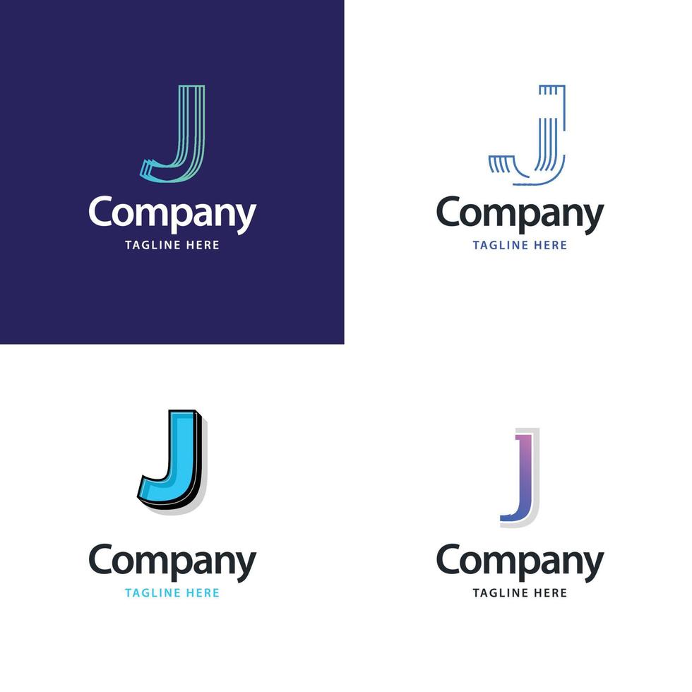 Letter J Big Logo Pack Design Creative Modern logos design for your business vector
