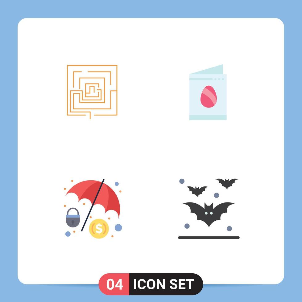 4 User Interface Flat Icon Pack of modern Signs and Symbols of business cyber crime pertinent egg hacker Editable Vector Design Elements