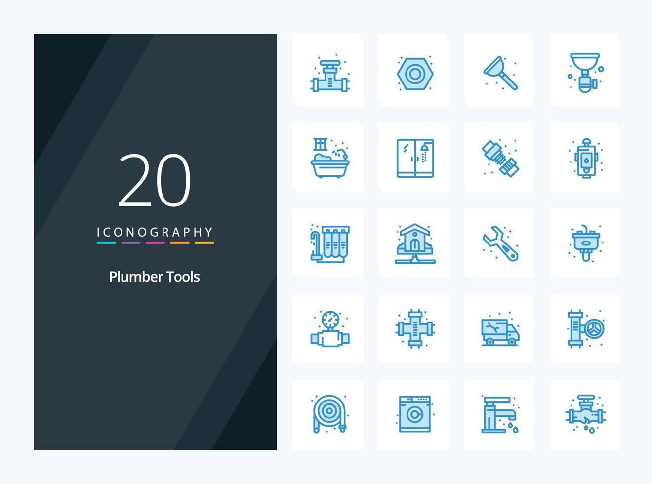 20 Plumber Blue Color icon for presentation vector