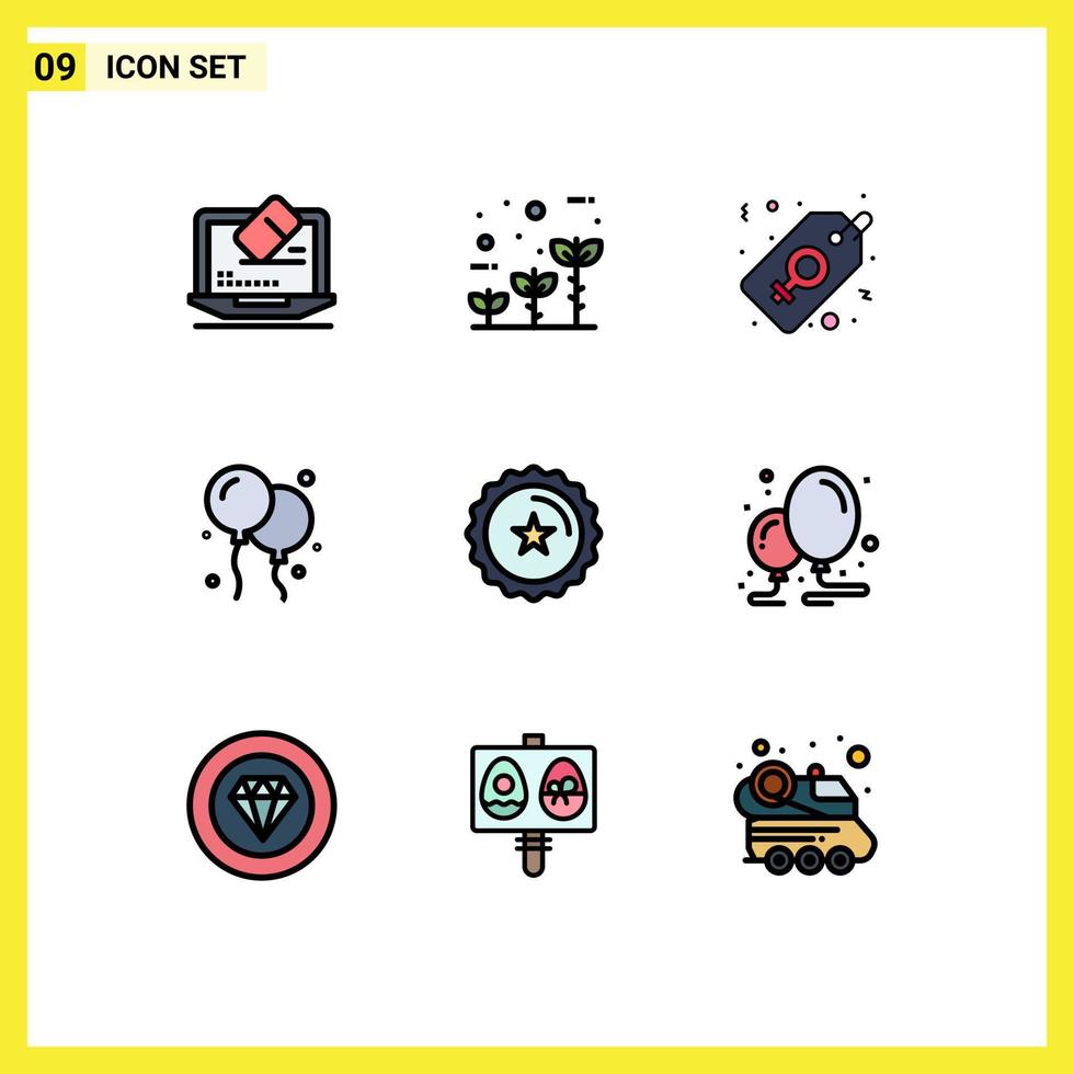 9 Creative Icons Modern Signs and Symbols of ecommerce badge label canada balloon Editable Vector Design Elements