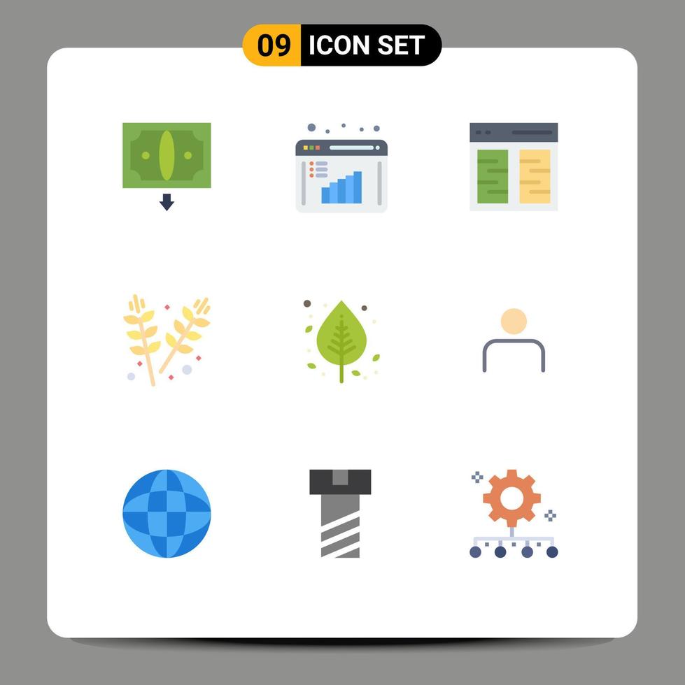 Stock Vector Icon Pack of 9 Line Signs and Symbols for autumn garden columns farming user Editable Vector Design Elements