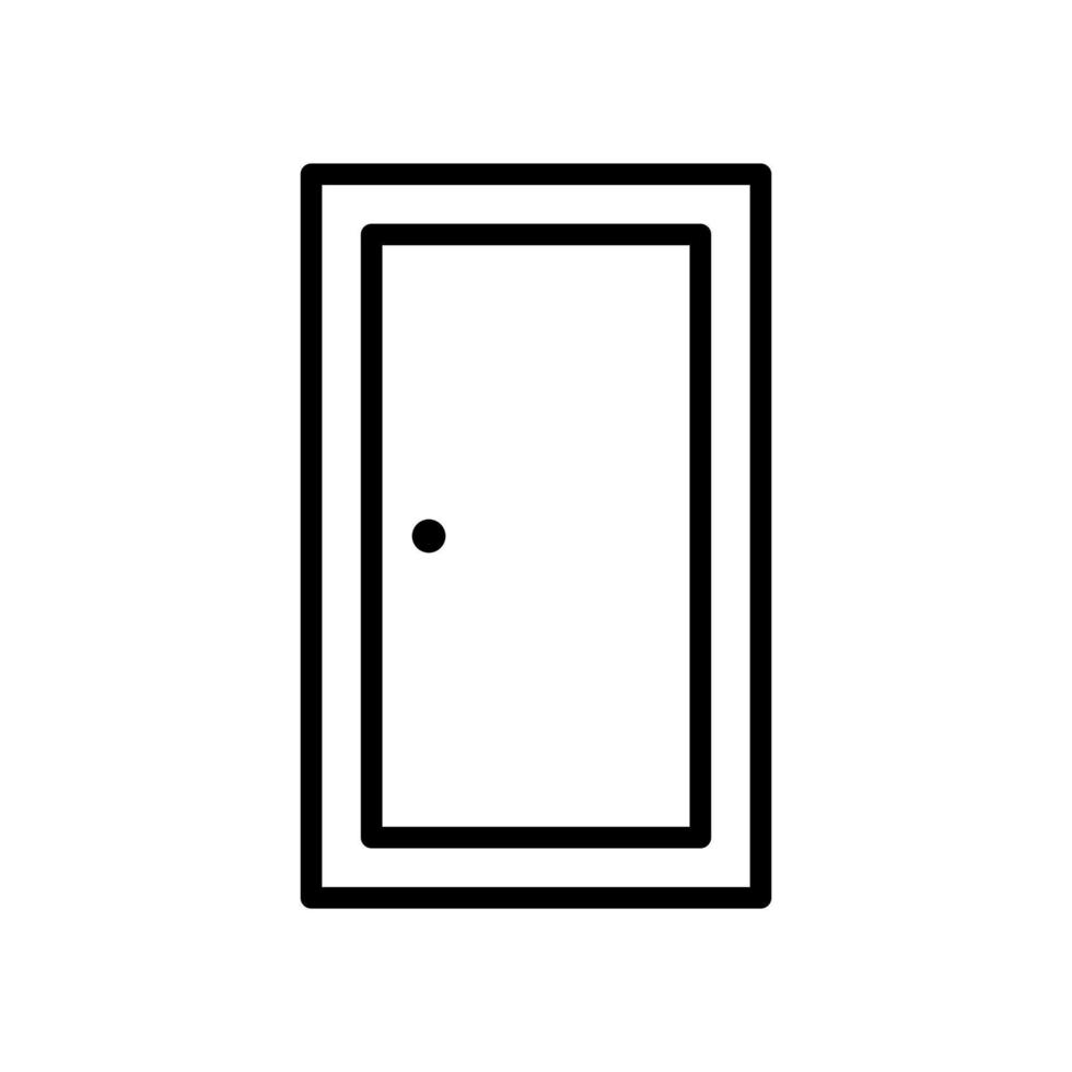 icono de puerta cerrada en el diseño de estilo de línea aislado sobre fondo blanco. trazo editable. vector