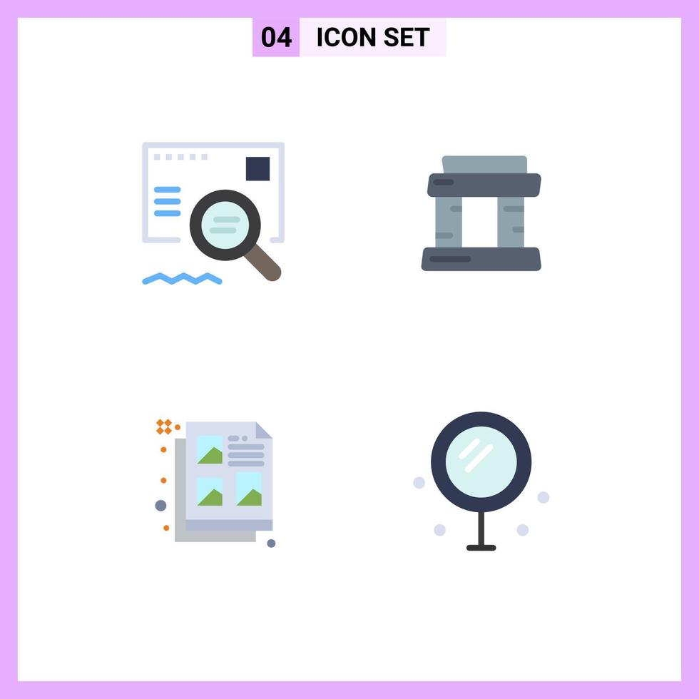 paquete de iconos de vectores de stock de 4 signos y símbolos de línea para verificar documentos torre de búsqueda cosméticos elementos de diseño de vectores editables