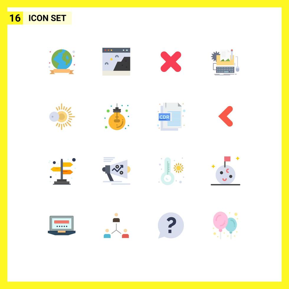 paquete de iconos de vector de stock de 16 signos y símbolos de línea para teclado computadora imagen papel cruz paquete editable de elementos creativos de diseño de vectores