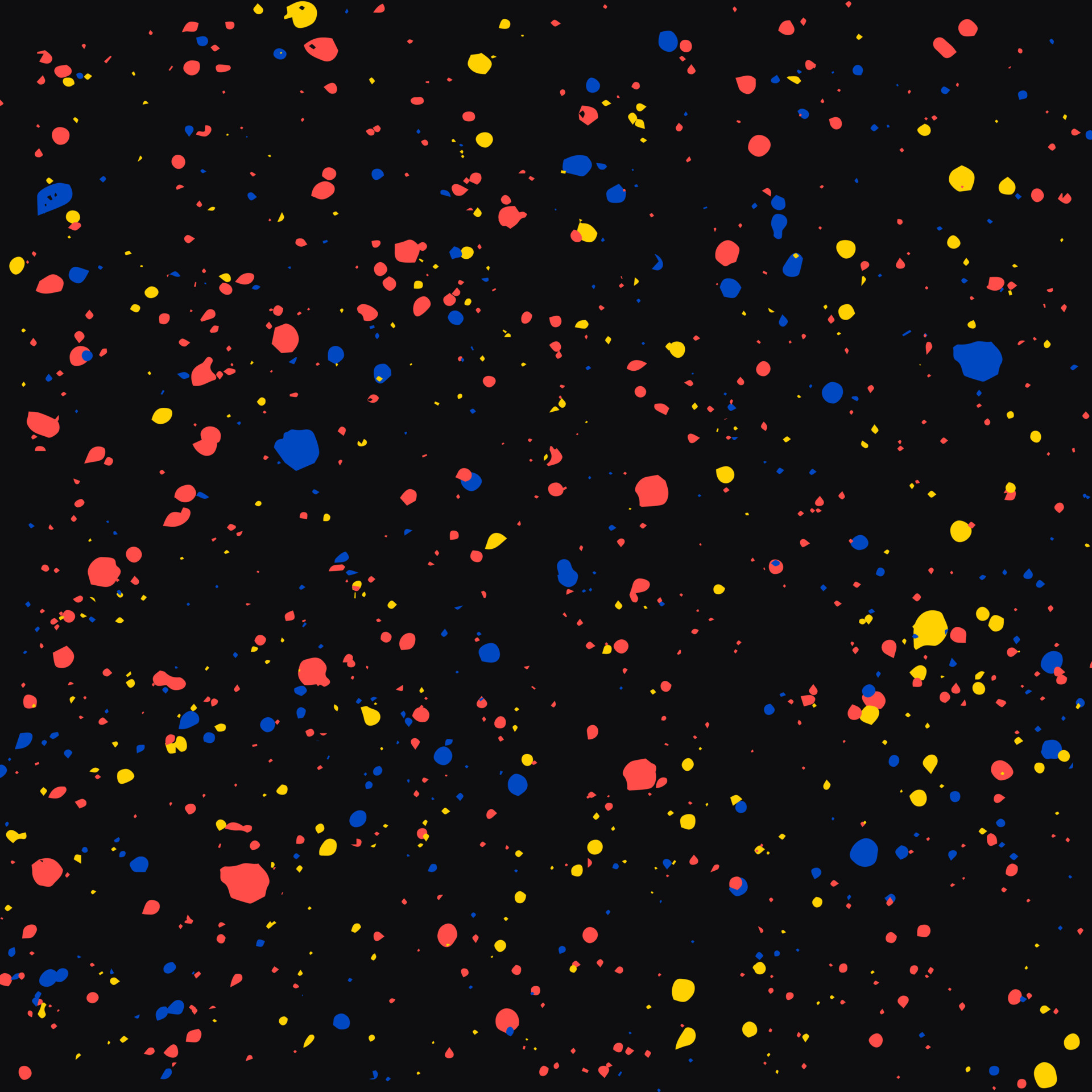Colorful explosion of confetti isolated on black background. Multi