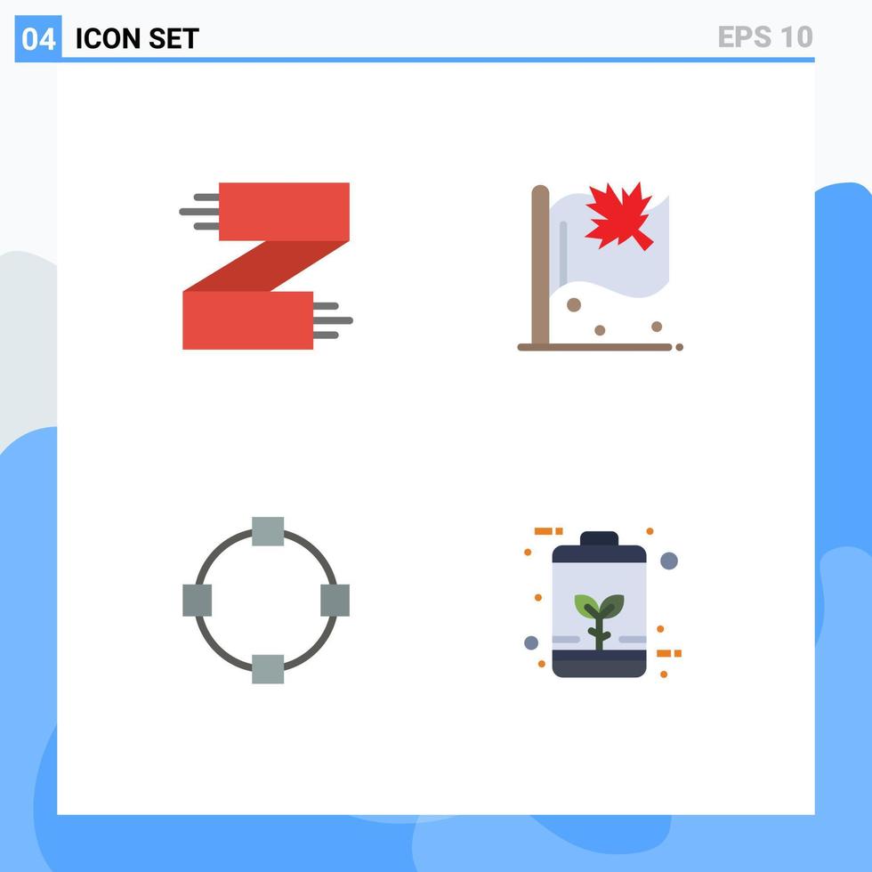 Mobile Interface Flat Icon Set of 4 Pictograms of accessories circle footwear canada points Editable Vector Design Elements
