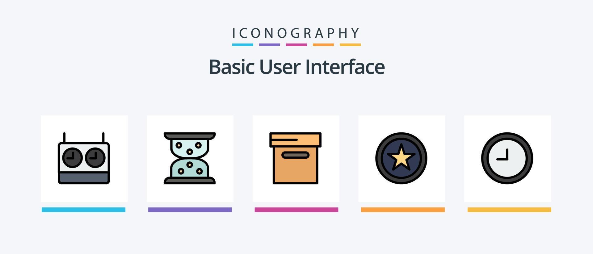 Basic Line Filled 5 Icon Pack Including . calculator. share. Creative Icons Design vector