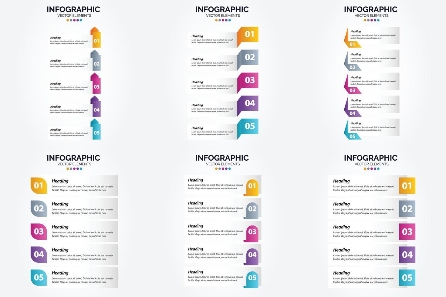 ilustración vectorial infografía conjunto de diseño plano para folleto publicitario y revista vector