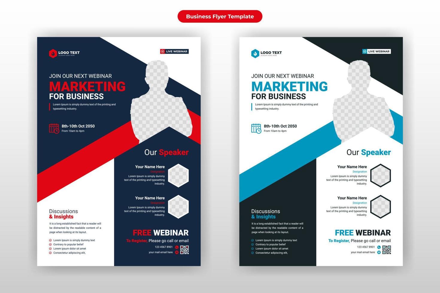 Creative Corporate Business Marketing Conference Flyer Brochure Template Design, abstract business webinar flyer vector template design