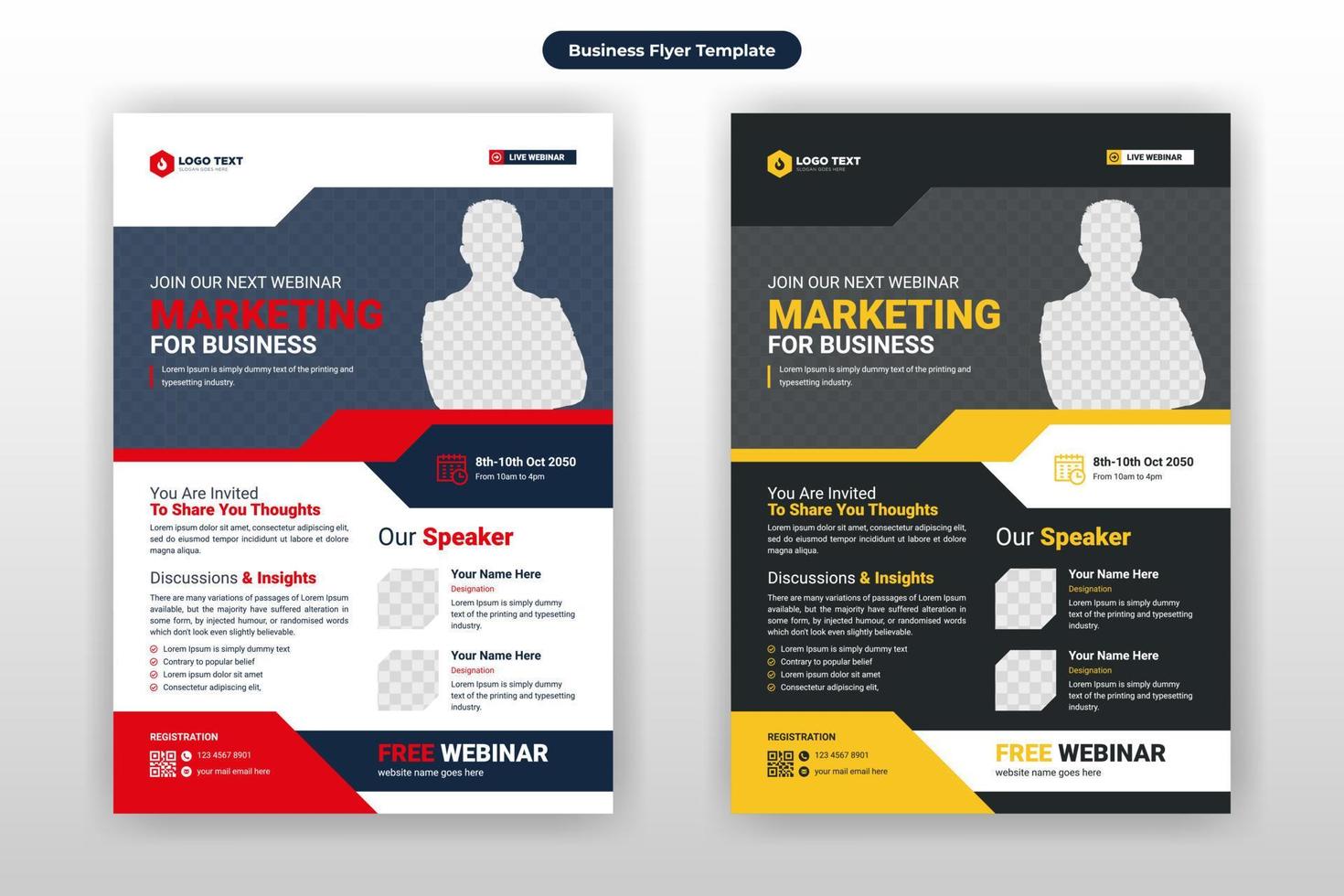 Creative Corporate Business Marketing Conference Flyer Brochure Template Design, abstract business webinar flyer vector template design