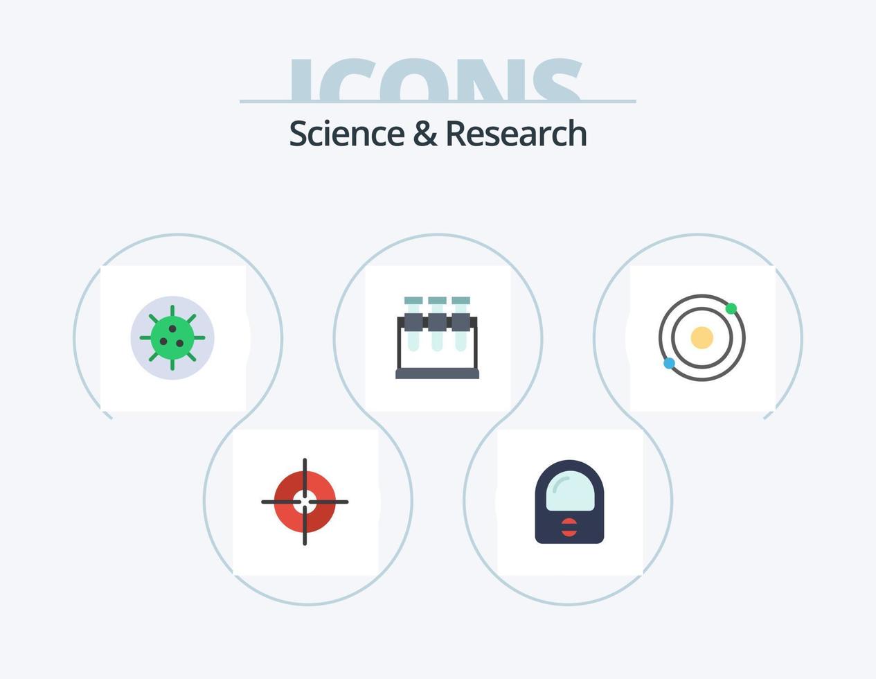 Science Flat Icon Pack 5 Icon Design. . . virus. structure. atom vector