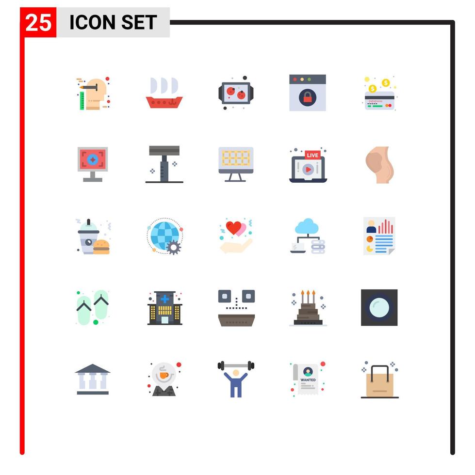 25 Creative Icons Modern Signs and Symbols of payment card baking mac app Editable Vector Design Elements