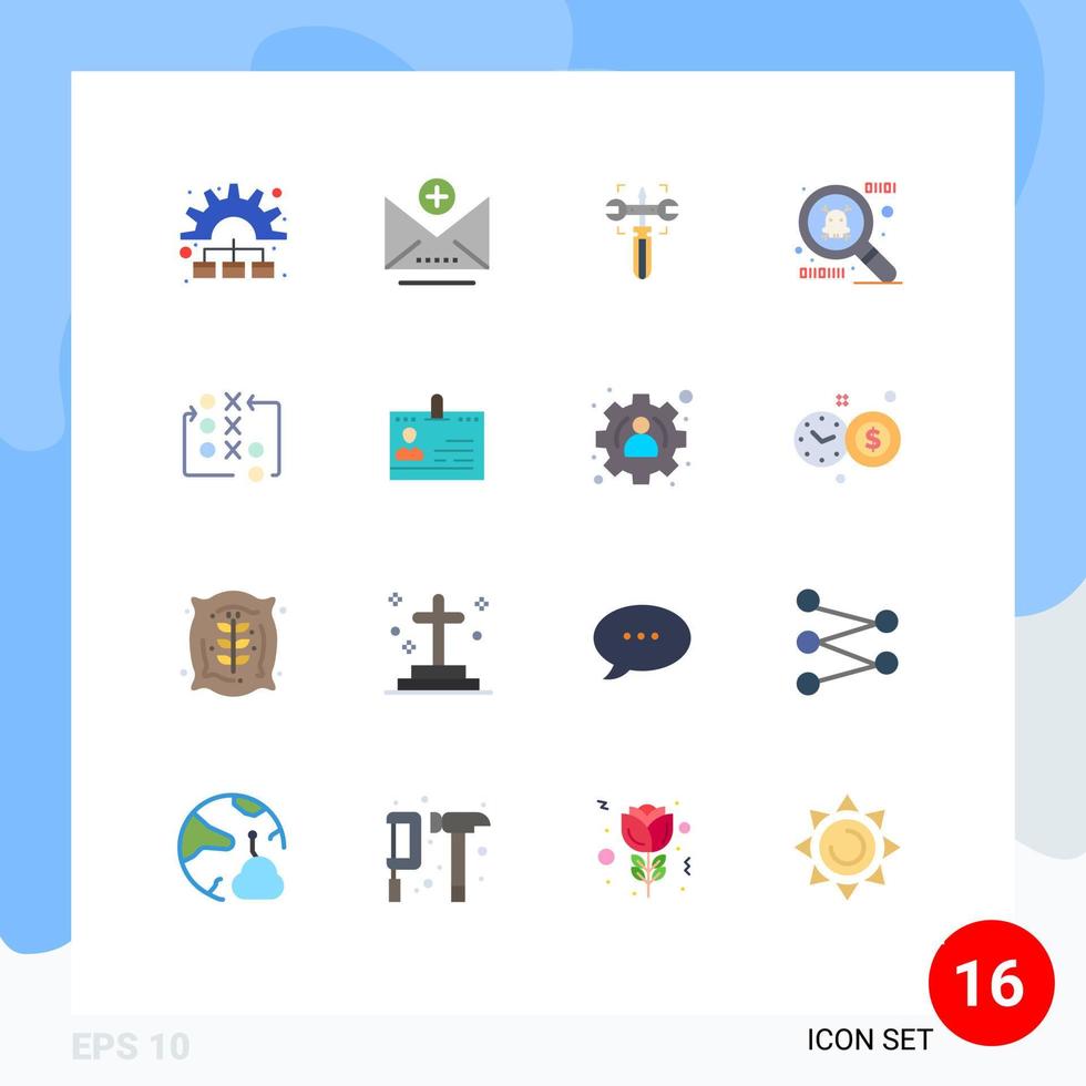 Set of 16 Modern UI Icons Symbols Signs for cards tactic gear strategy game Editable Pack of Creative Vector Design Elements