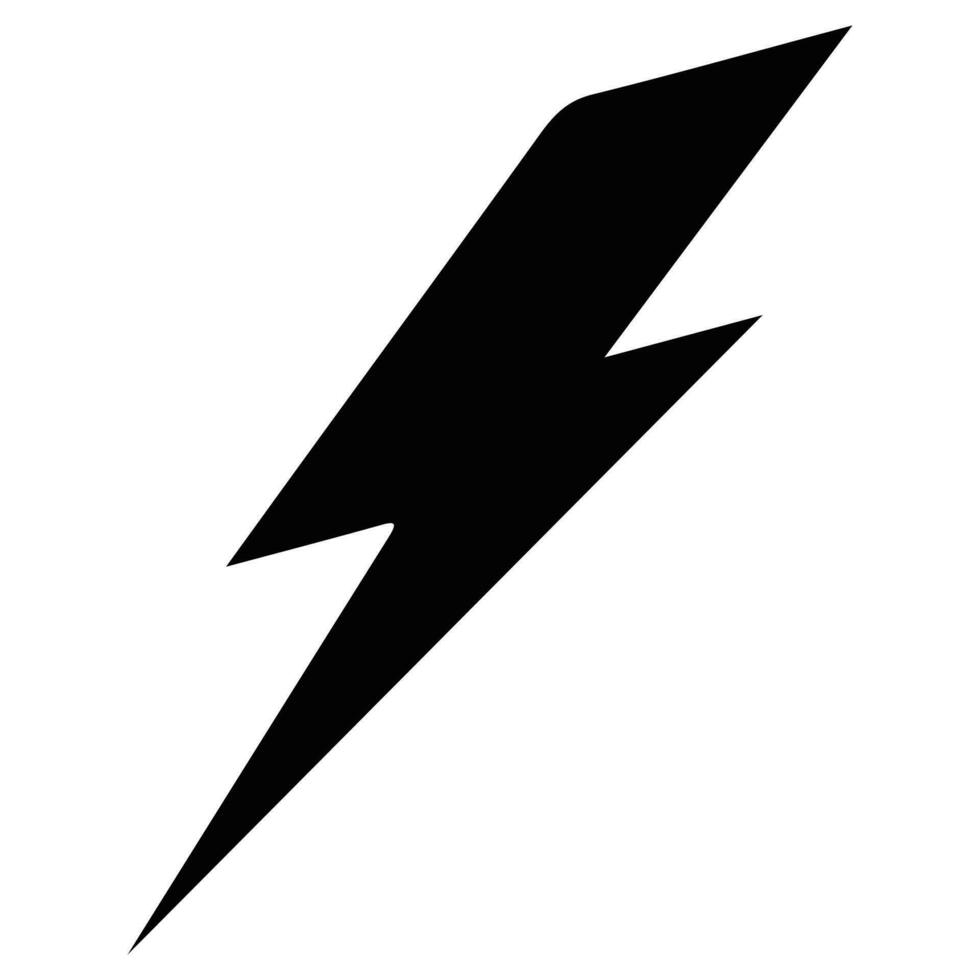 vector thunder icon isometric black isolated on white background
