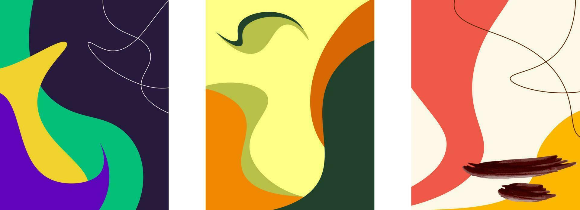 conjunto de fondo abstracto con hermoso color de abstracción, fondo brillante crema amarillo púrpura.banner vertical vector