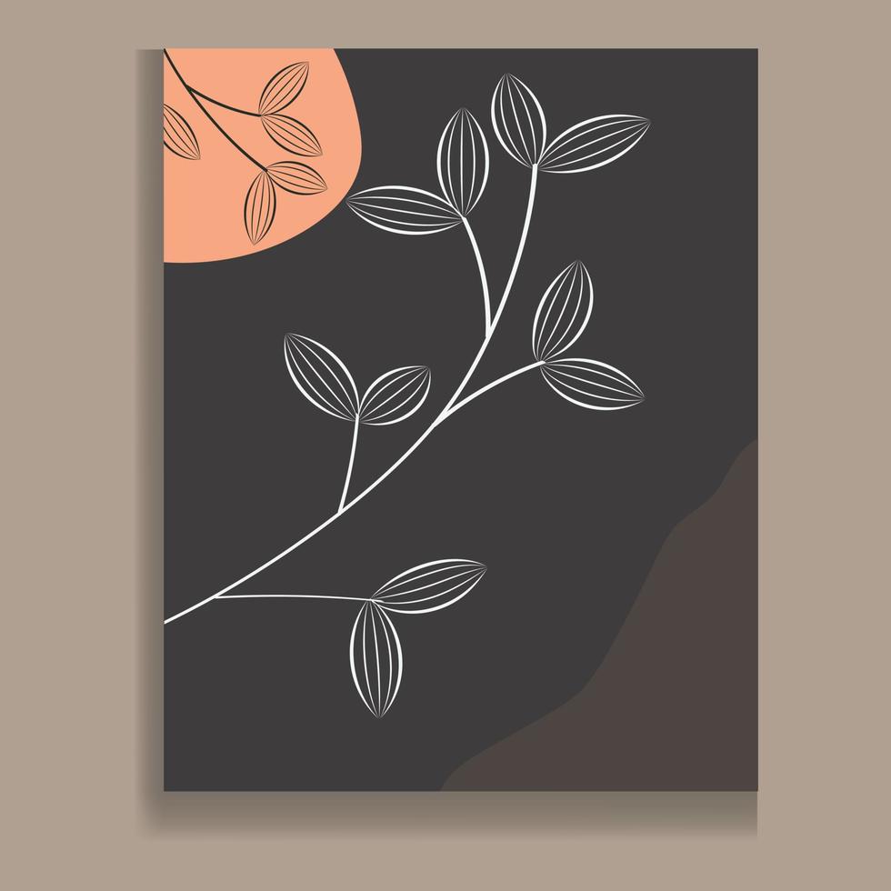 mano minimalista creativa dibujar fondo de arte abstracto. ilustraciones estéticas modernas. colección de estilo bohemio de diseño artístico contemporáneo para decoración de paredes, postales, carteles y folletos. vector