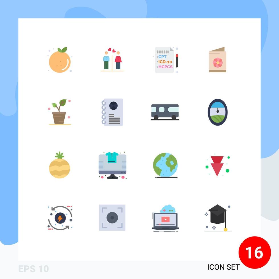 16 Thematic Vector Flat Colors and Editable Symbols of leaf greeting card boy card medical Editable Pack of Creative Vector Design Elements