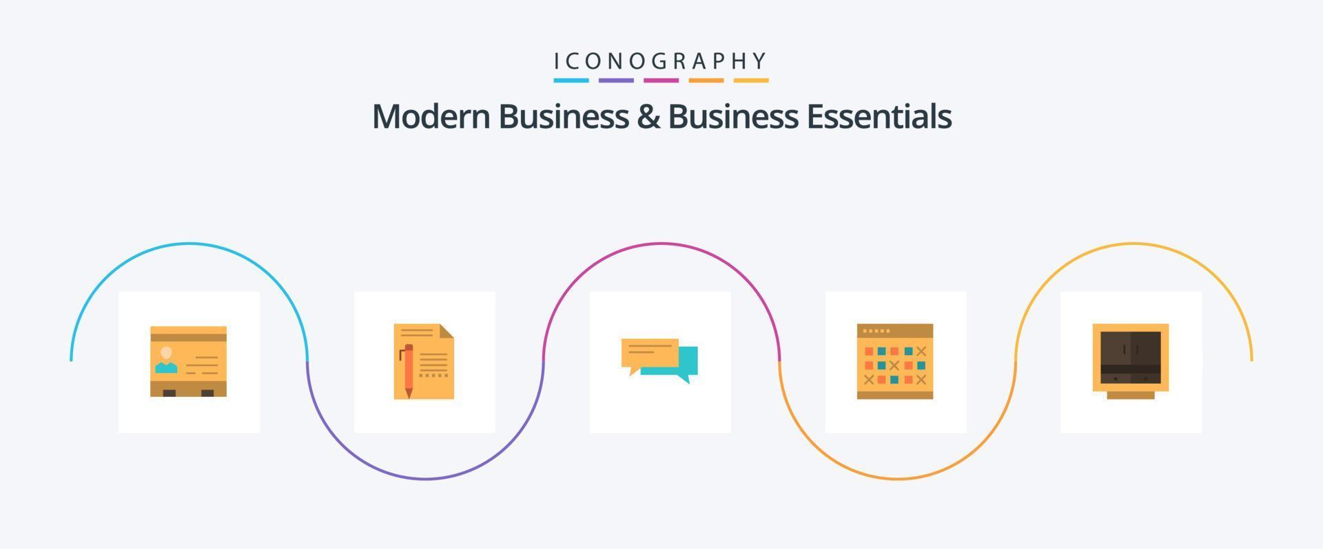Paquete de 5 íconos planos de negocios modernos y esenciales para negocios que incluye conversación. burbujas editar. burbuja. escribe vector
