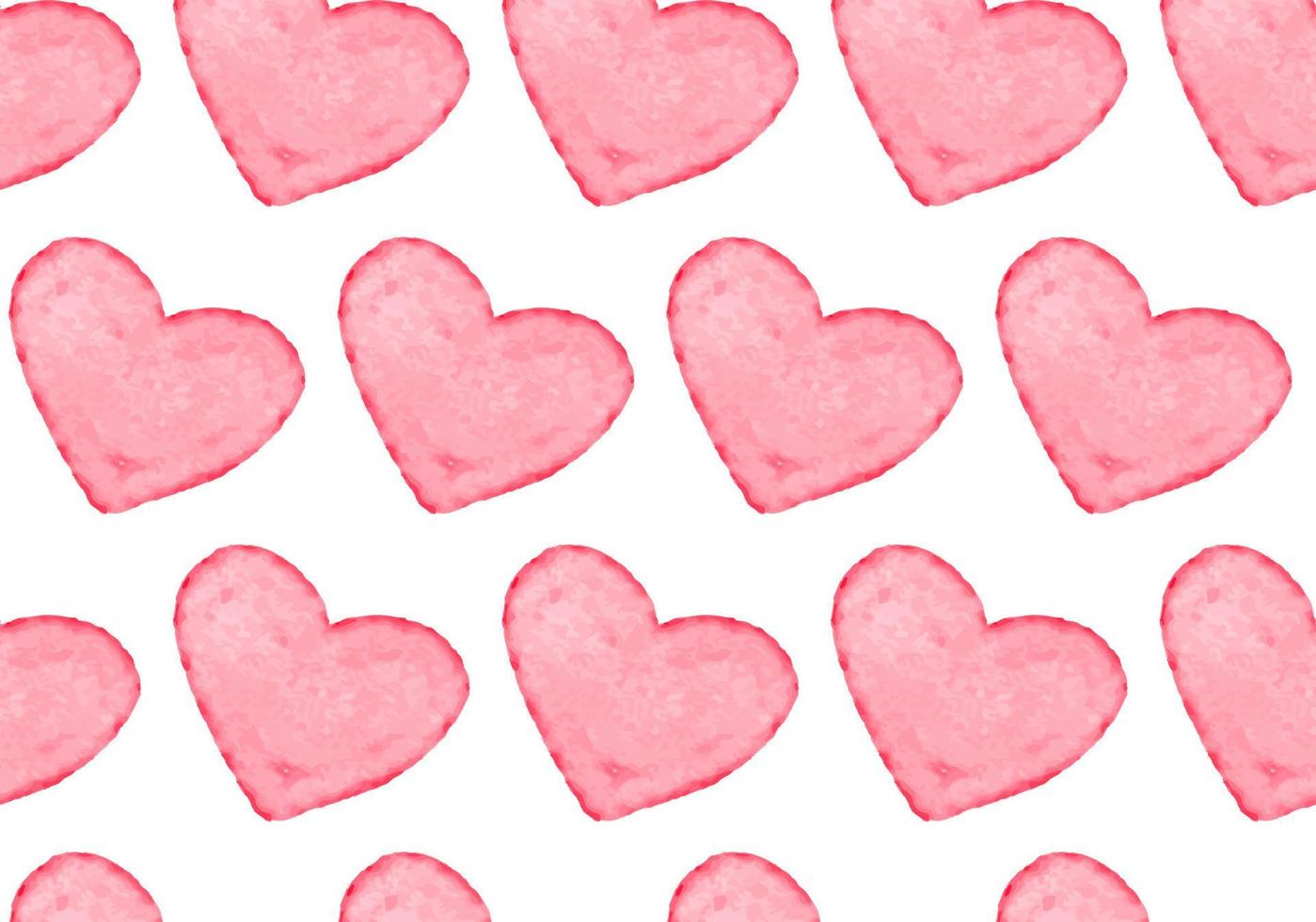 Seamless pattern of watercolor hearts. vector