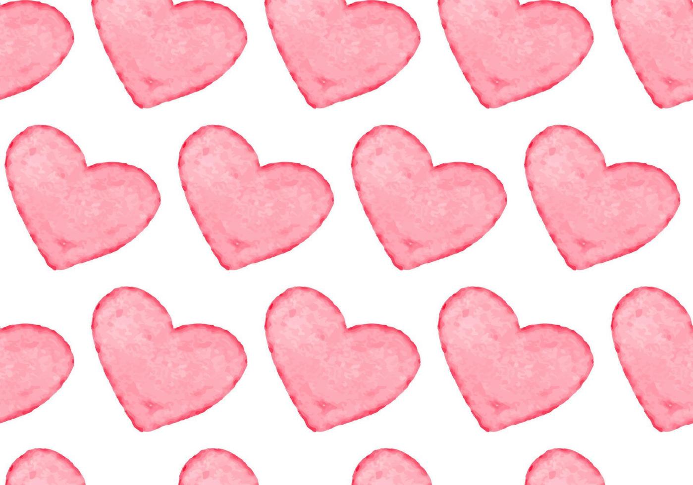 Seamless pattern of watercolor hearts. vector