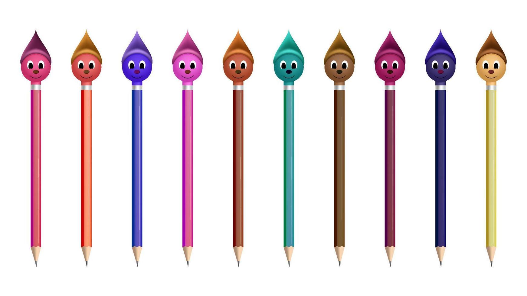 funny puppet head pencil from 90s and 2000s, 90s kids nostalgia vector illustration.