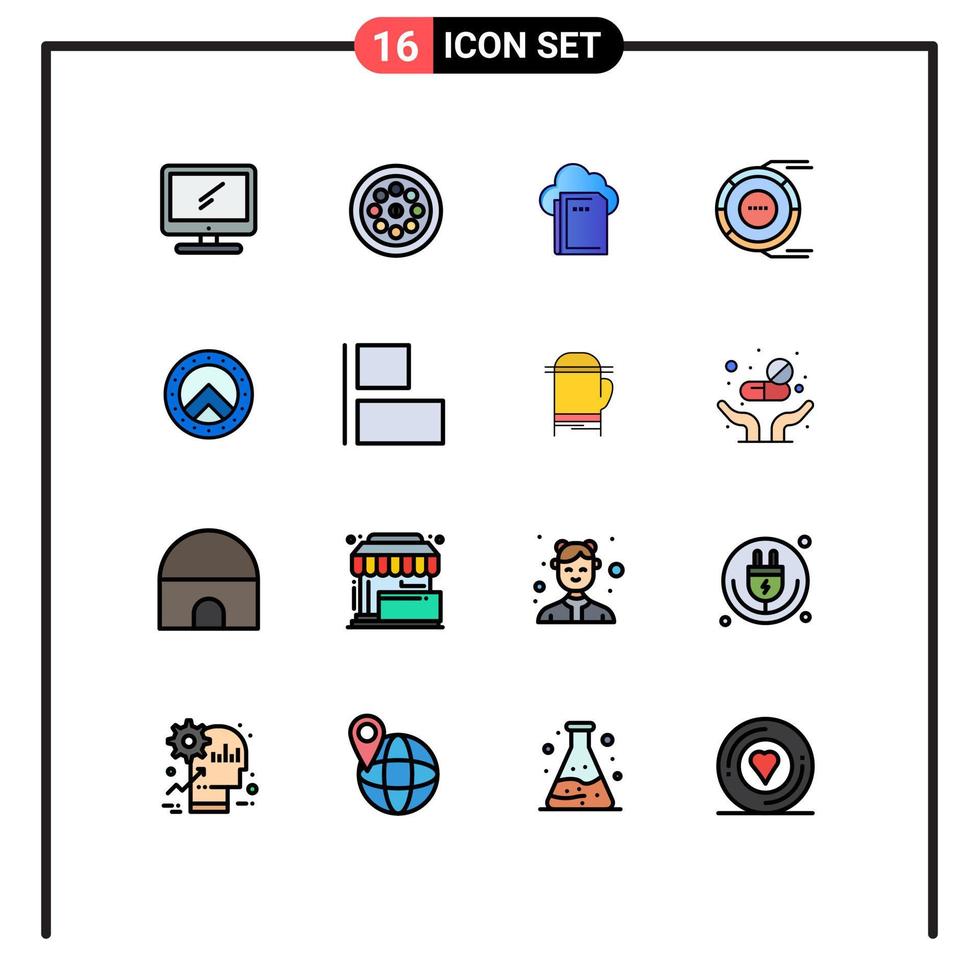 Universal Icon Symbols Group of 16 Modern Flat Color Filled Lines of resource diagram plumbing analysis computing Editable Creative Vector Design Elements