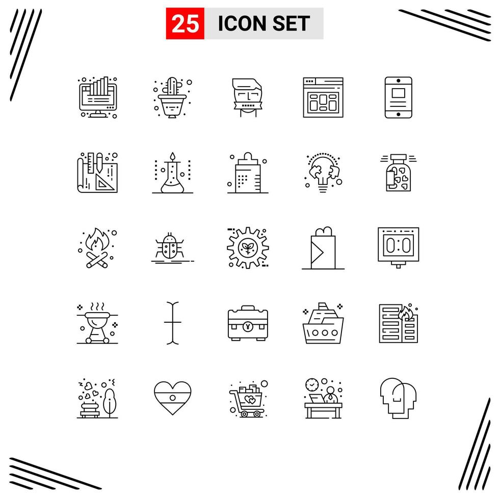 25 Creative Icons Modern Signs and Symbols of page database plant browser shut Editable Vector Design Elements