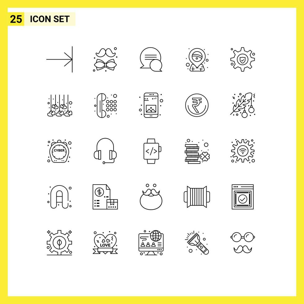 25 Creative Icons Modern Signs and Symbols of service setting chat placeholder carnival Editable Vector Design Elements