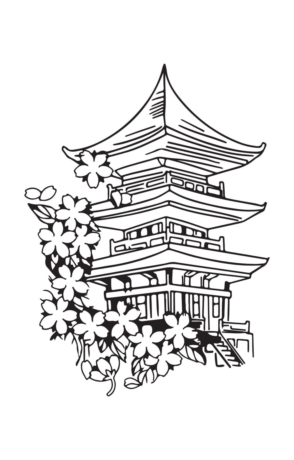 Japanese house Lion art. 17242360 Vector Art at Vecteezy
