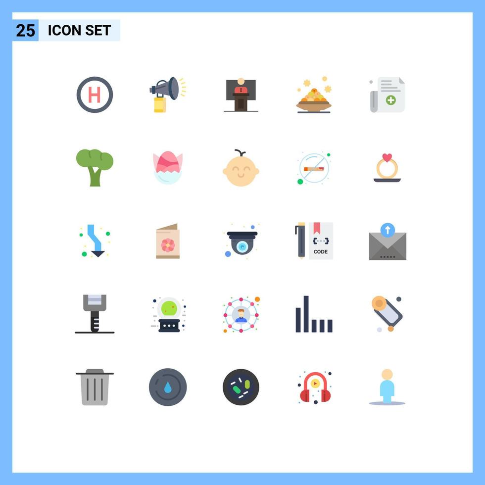 25 Creative Icons Modern Signs and Symbols of plate dessert speech speaker presentation Editable Vector Design Elements