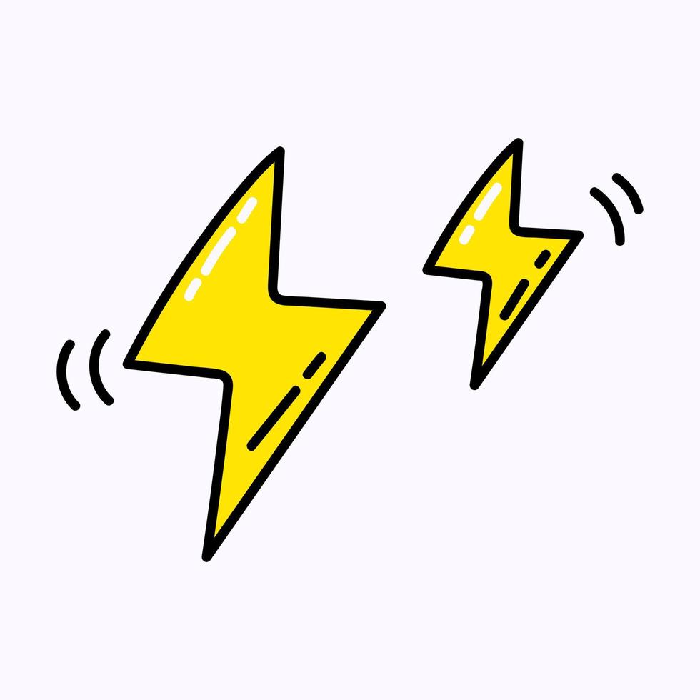 Lightning Hand drawn doodle Valentine's Day illustration. Love and romantic cute icon.  Single element vector