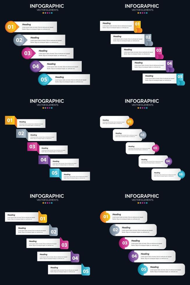 Boost your business with this vector infographics pack of 6