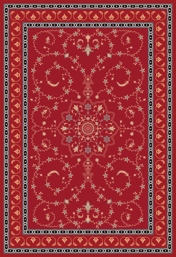 Persian rug carpet damask turkish pattern vector