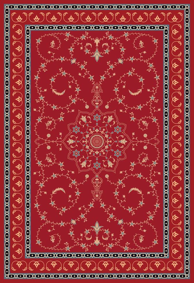 Persian rug carpet damask turkish pattern vector