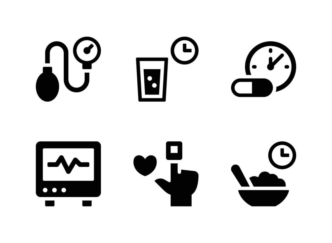 Simple Set of Diabetes Vector Solid Icons